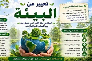 موضوع تعبير عن البيئة والمحافظة عليها بالعناصر