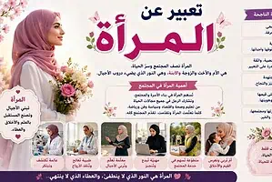 موضوع تعبير عن المرأة بالعناصر والأفكار