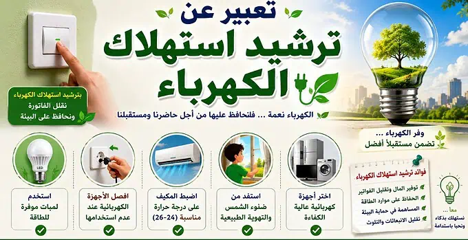 تعبير عن ترشيد استهلاك الكهرباء