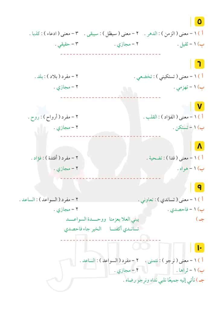 نماذج استرشادية للصف الرابع الابتدائي العربي 2022 36
